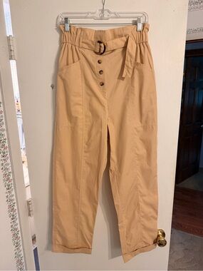 Zara Tan Paperbag Waist Trousers - NWT